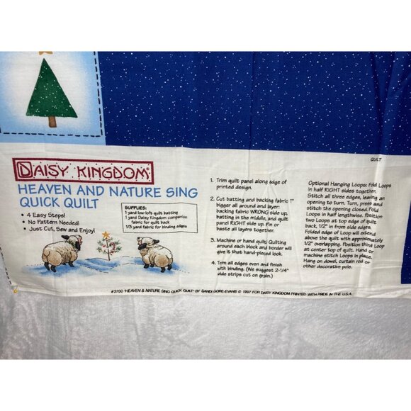 Daisy Kingdom Heaven Natur Sing Snowman Quick Quilt Panel Christmas Craft Fabric - Picture 1 of 9
